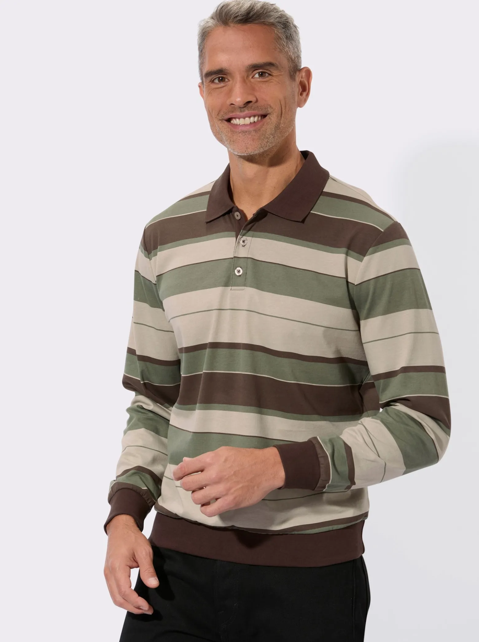 Poloshirt mit elastischen Bündchen