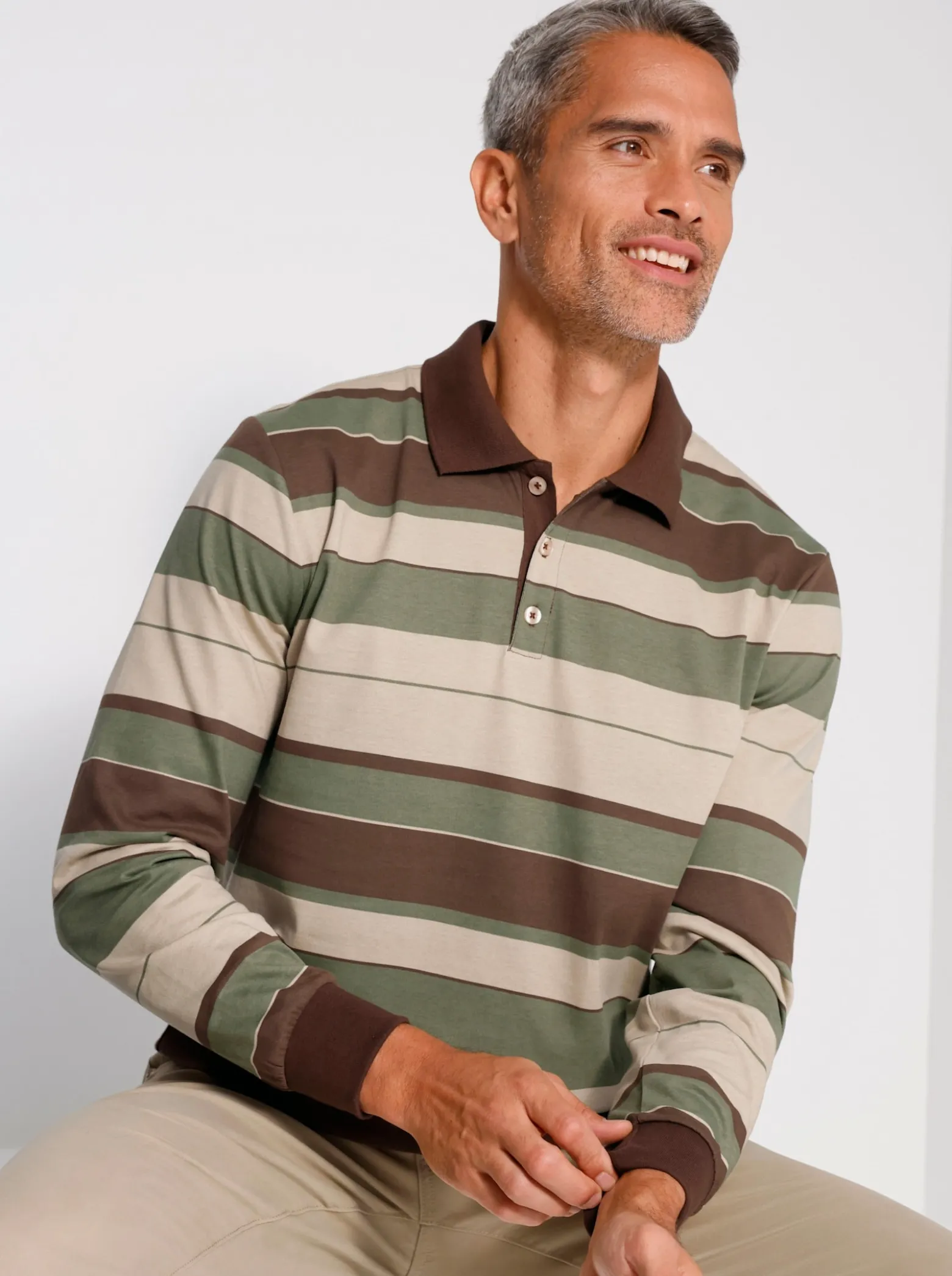 Poloshirt mit elastischen Bündchen