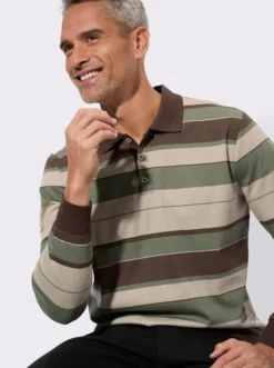 Poloshirt mit elastischen Bündchen