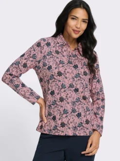 Poloshirt mit floralem Druck