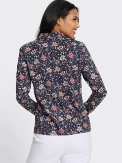 Poloshirt mit floralem Druck