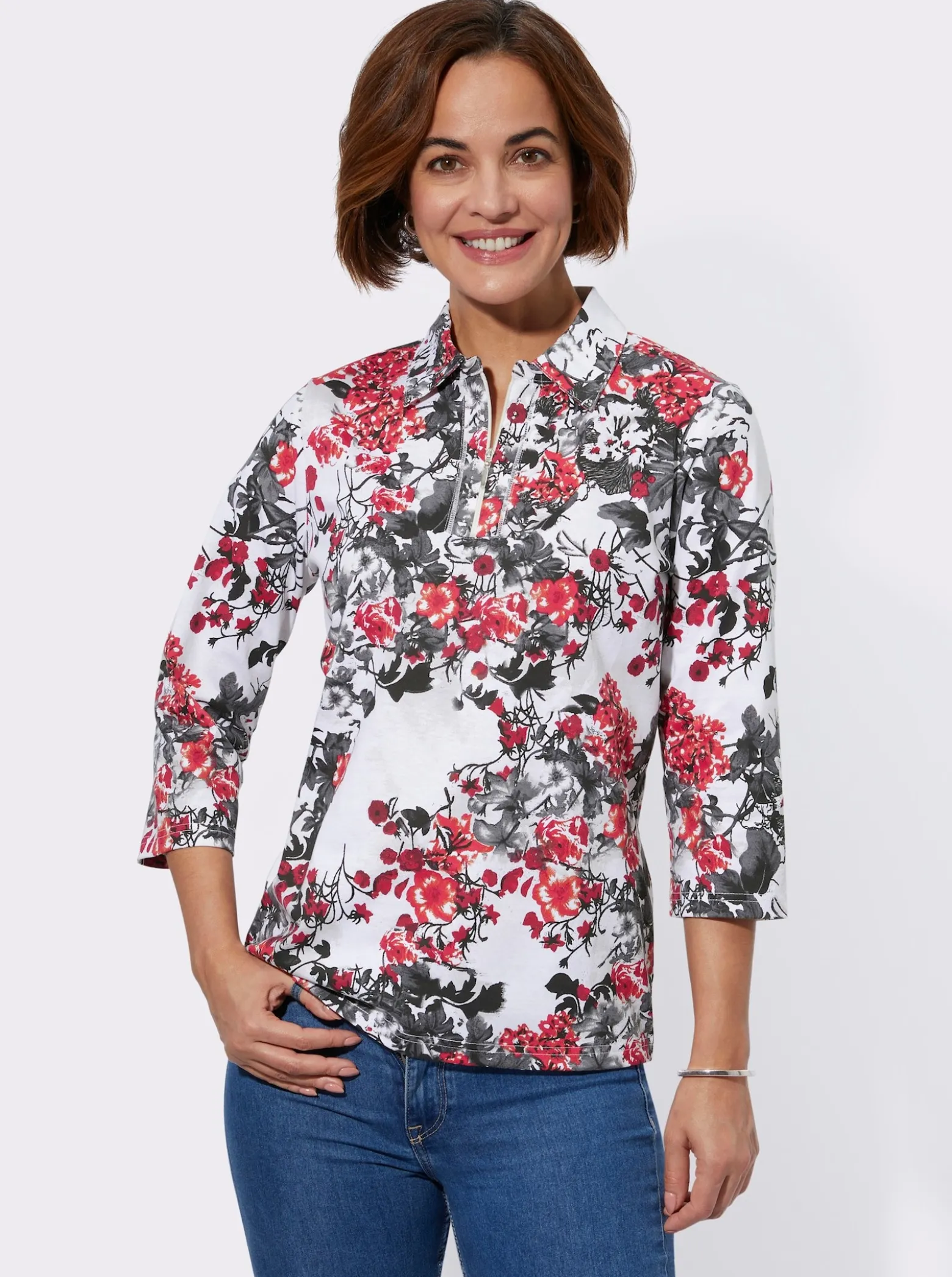 Poloshirt mit Glitzersteinchen