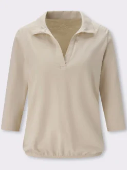 Poloshirt mit Gummizug am Saum
