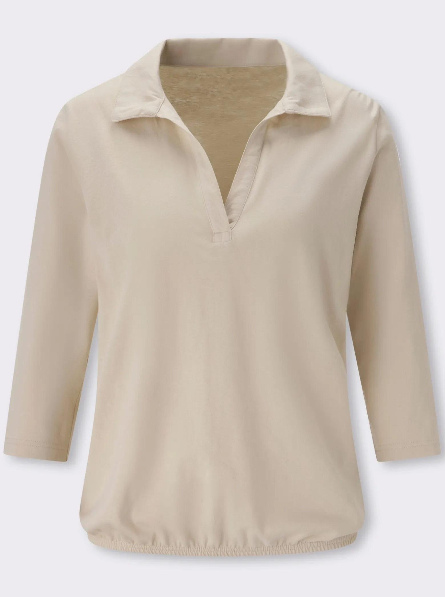 Poloshirt mit Gummizug am Saum