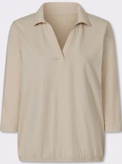 Poloshirt mit Gummizug am Saum