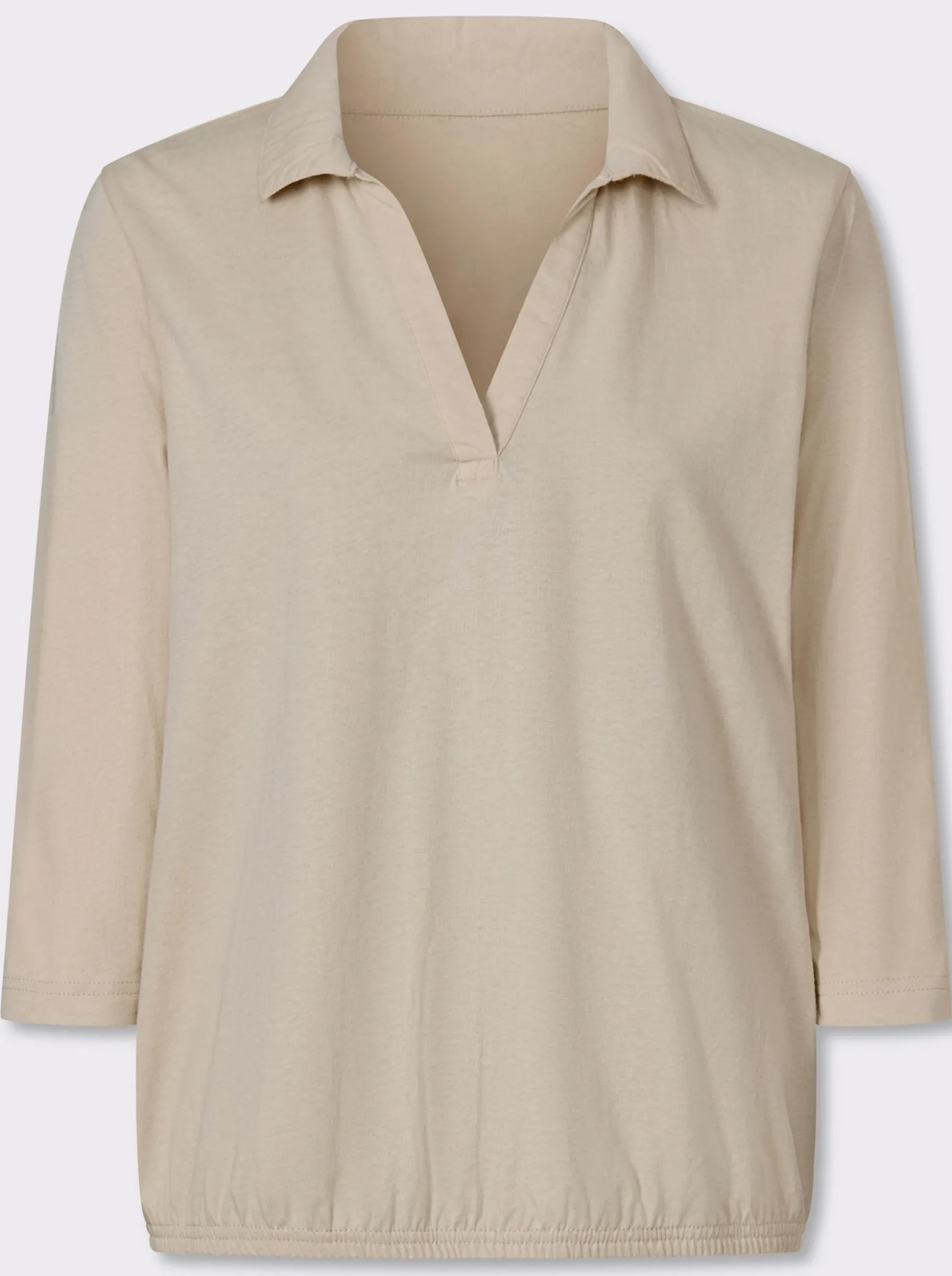 Poloshirt mit Gummizug am Saum