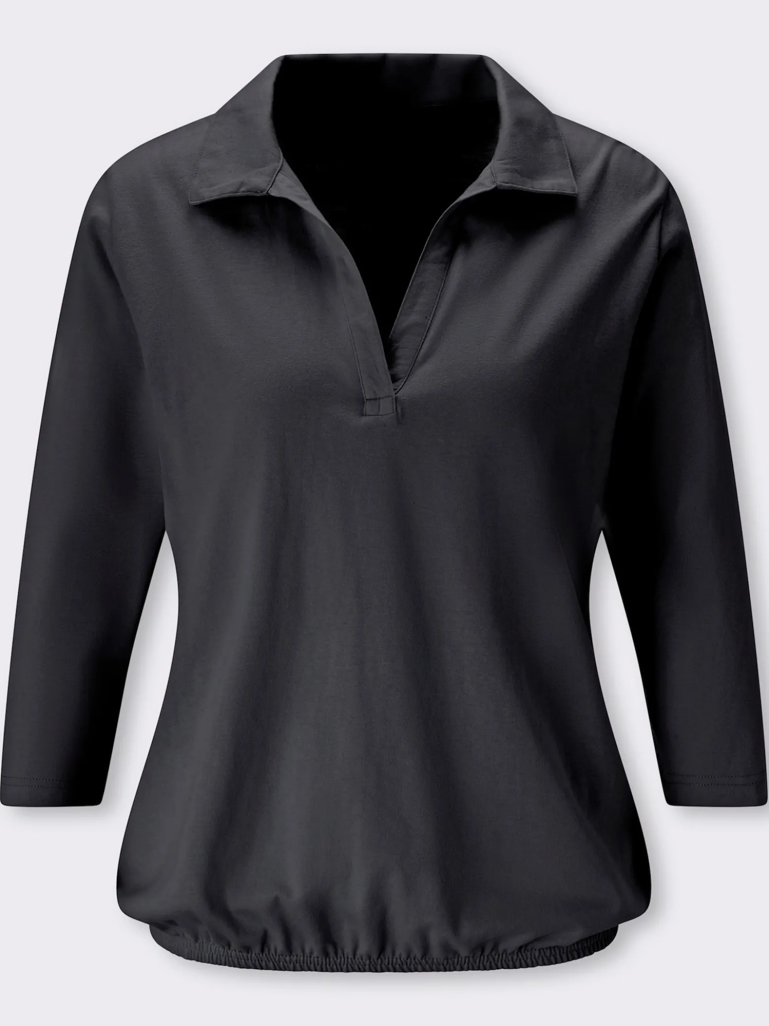 Poloshirt mit Gummizug am Saum