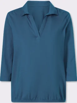 Poloshirt mit Gummizug am Saum
