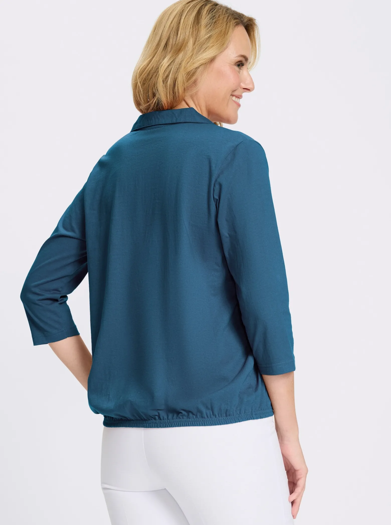 Poloshirt mit Gummizug am Saum
