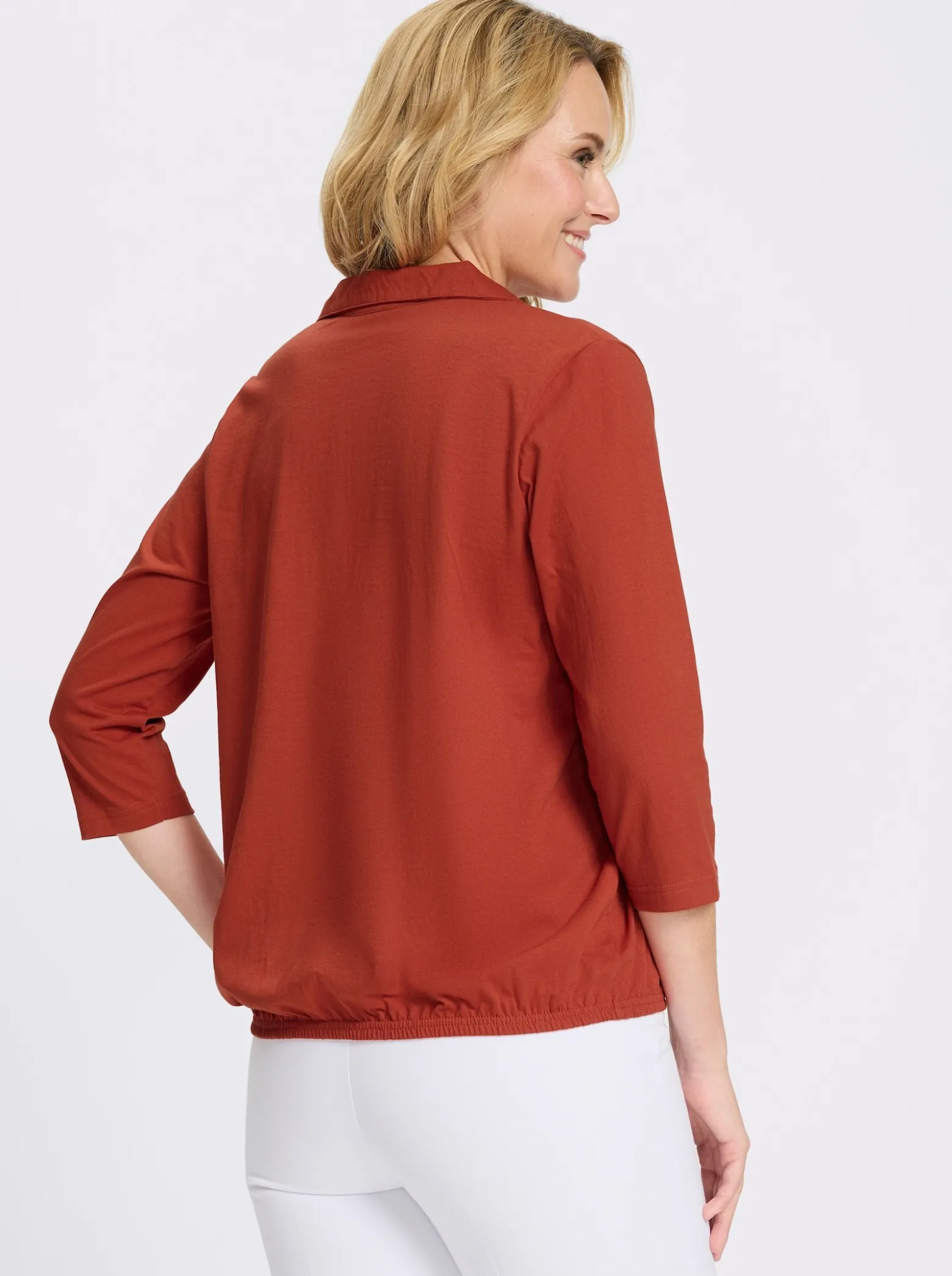 Poloshirt mit Gummizug am Saum