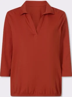 Poloshirt mit Gummizug am Saum