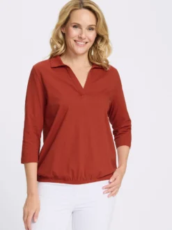 Poloshirt mit Gummizug am Saum