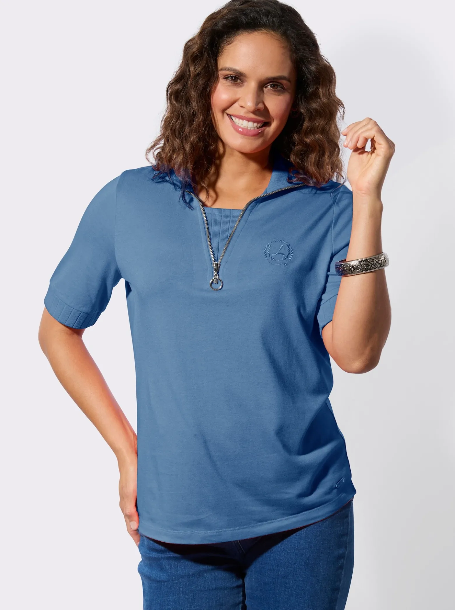 Poloshirt mit 2-in-1-Optik