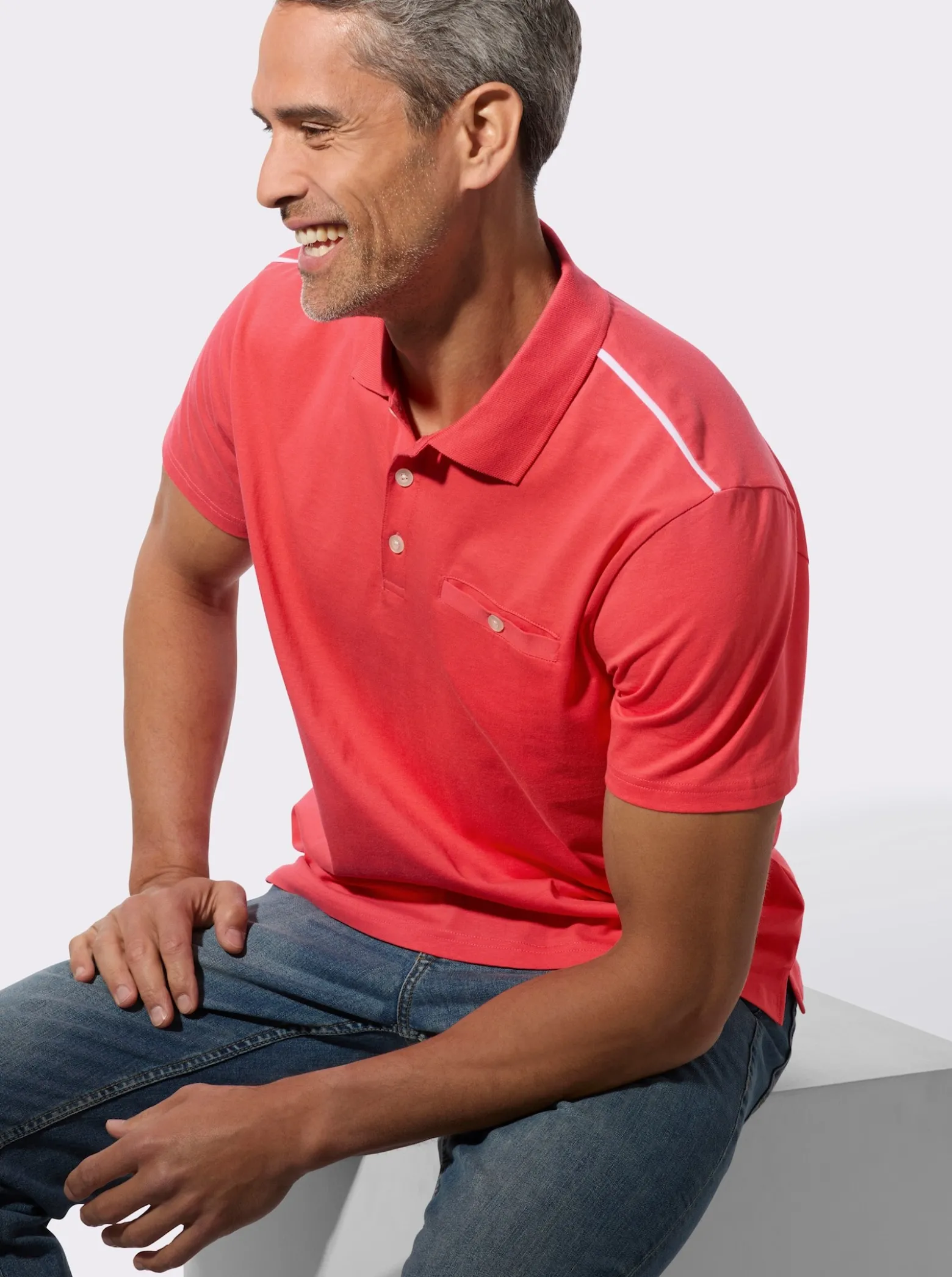 Poloshirt mit Knopfleiste