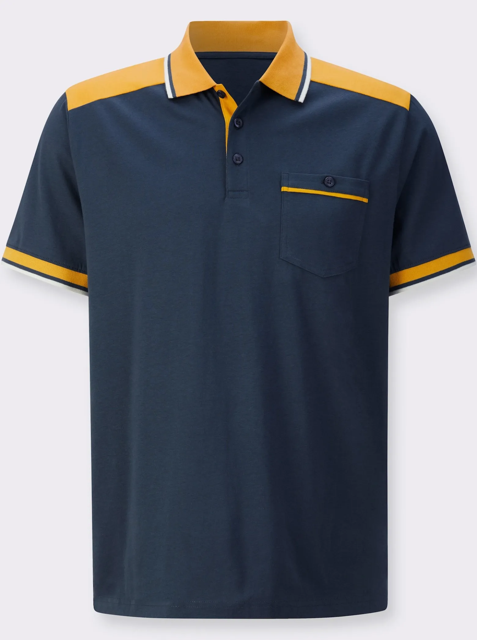 Poloshirt mit knöpfbarer Brusttasche