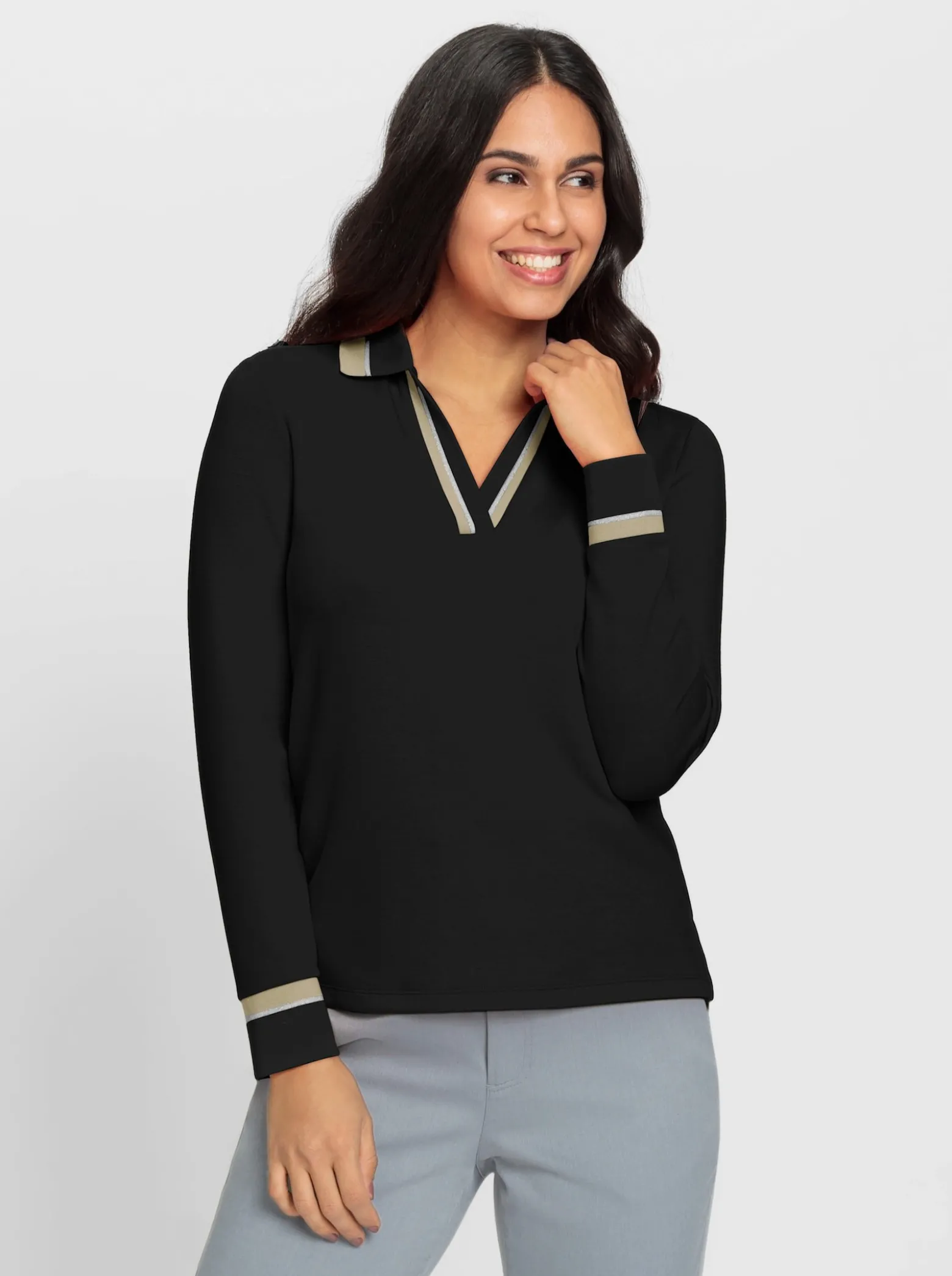 Poloshirt mit Kontrast-Akzenten