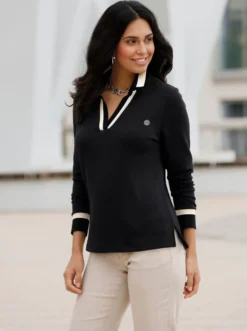 Poloshirt mit Kontrast-Akzenten
