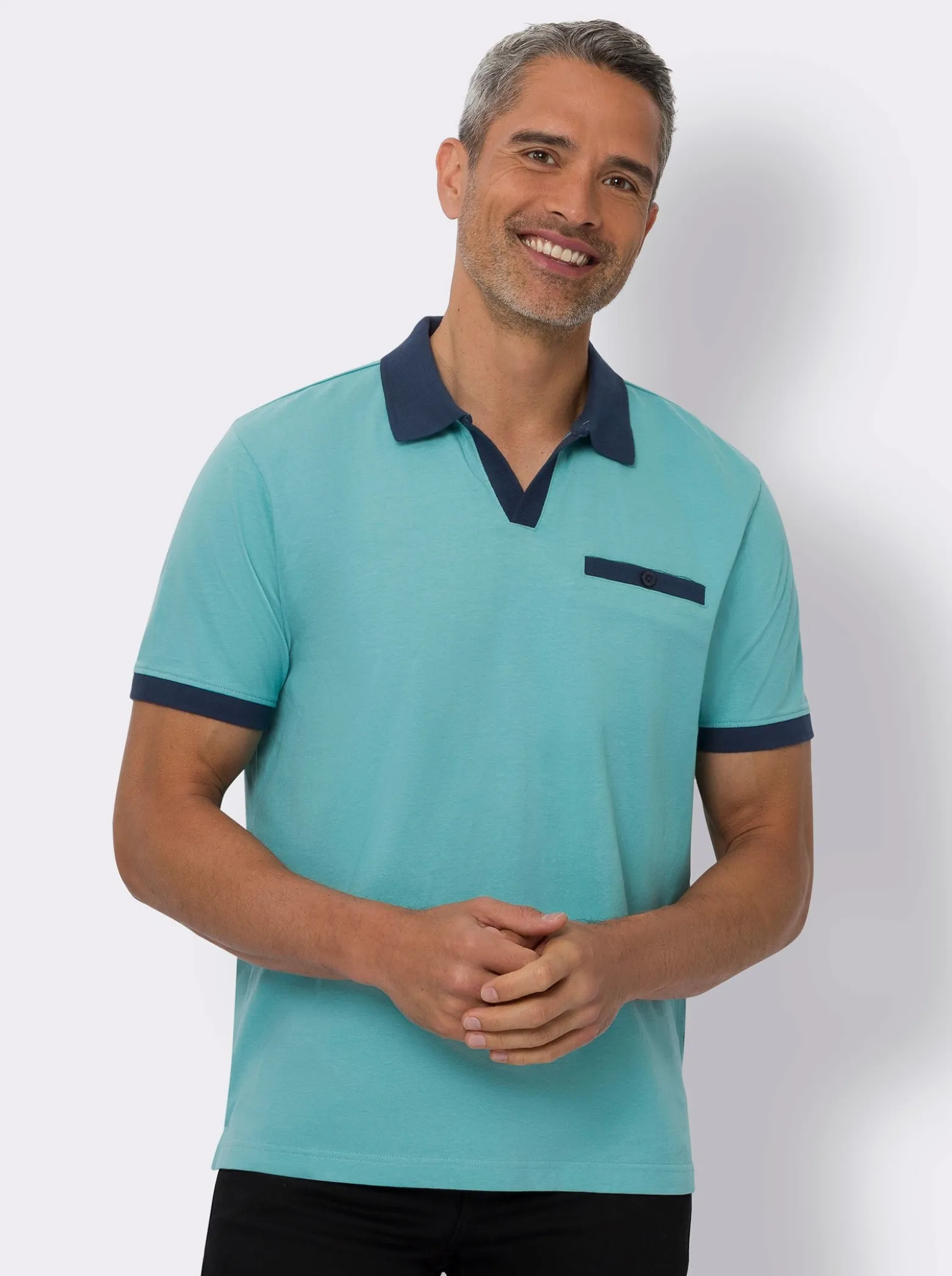Poloshirt mit kontrastfarbenen Details