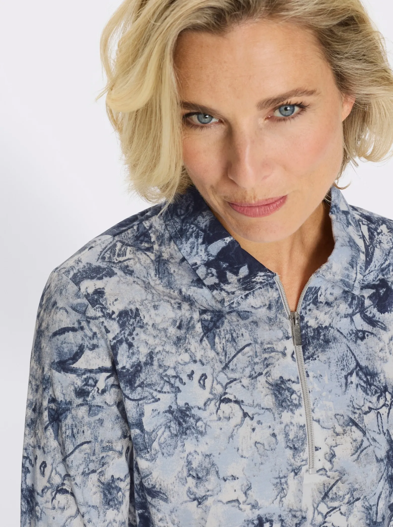 Poloshirt mit kurzem Reißverschluss