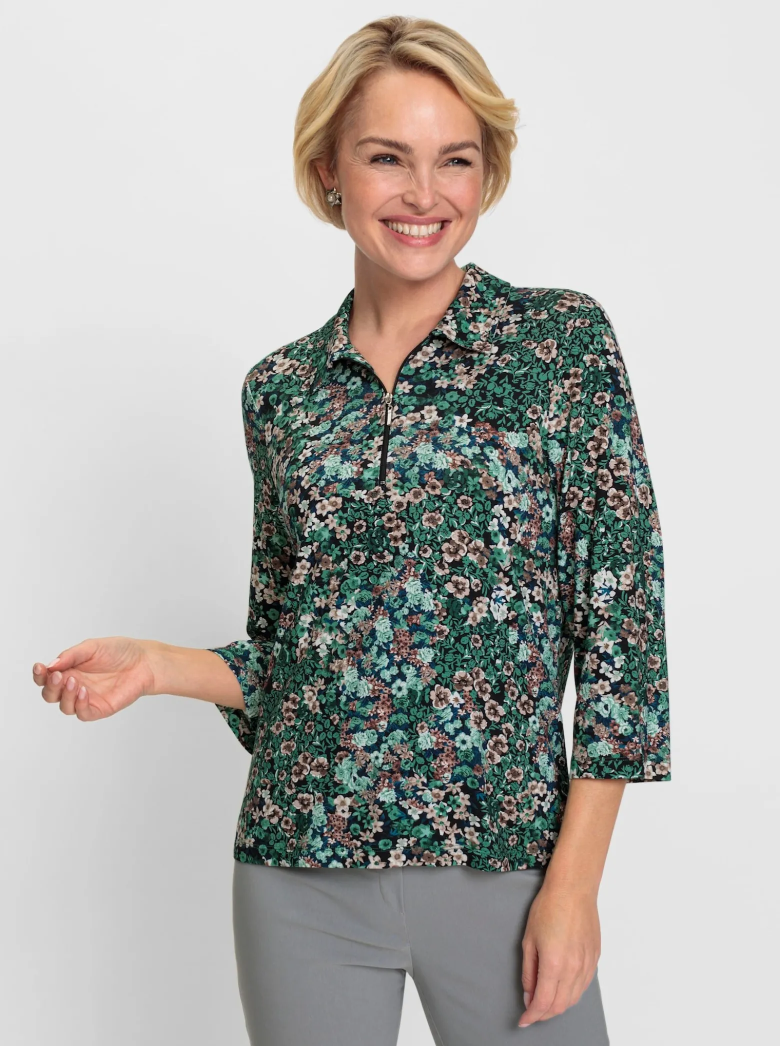 Poloshirt mit kurzem Reißverschluss