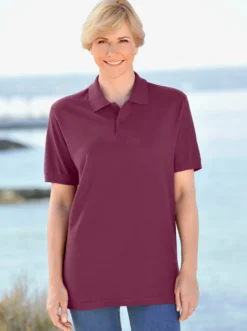 Poloshirt mit kurzer Knopfleiste