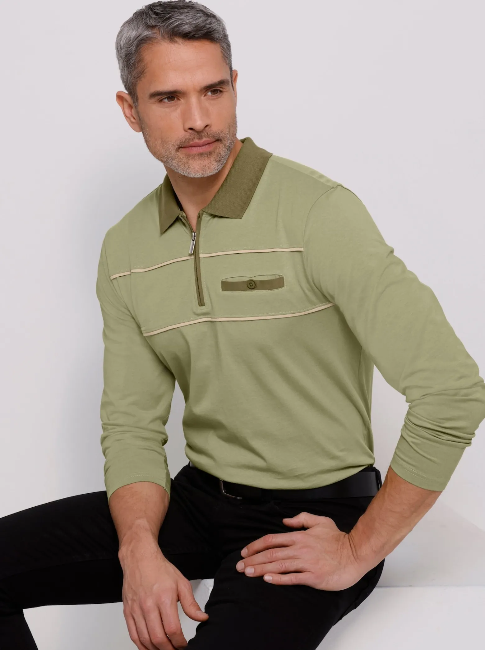 Poloshirt mit langen Ärmeln