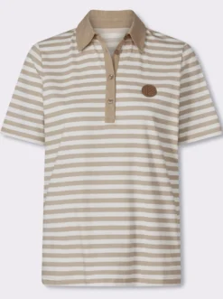 Poloshirt mit Lederimitat-Patch