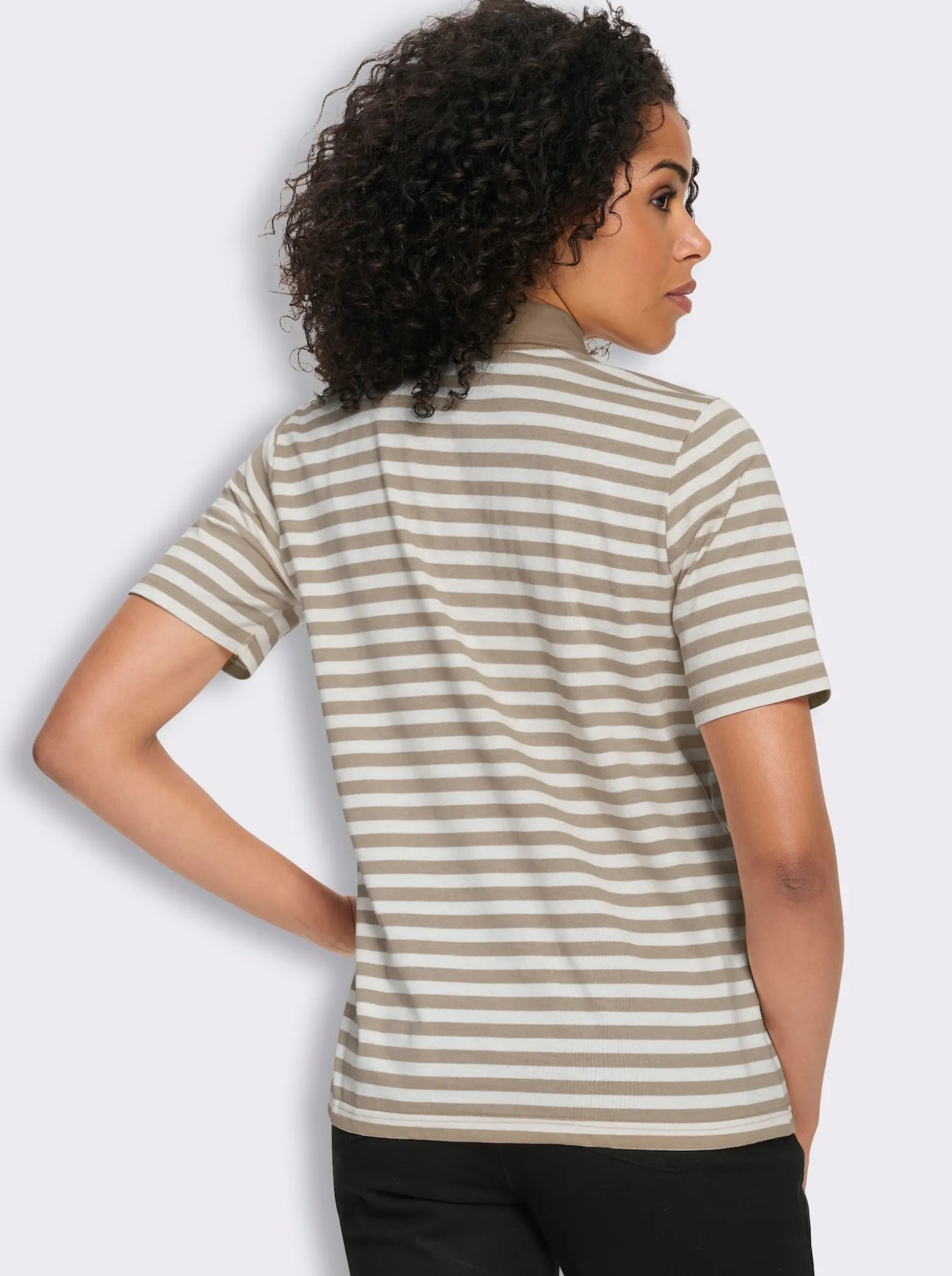 Poloshirt mit Lederimitat-Patch
