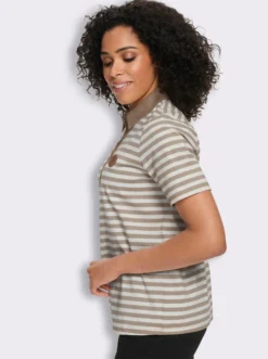 Poloshirt mit Lederimitat-Patch