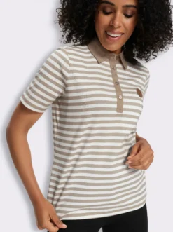 Poloshirt mit Lederimitat-Patch