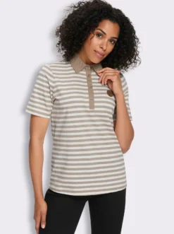 Poloshirt mit Lederimitat-Patch