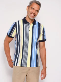 Poloshirt mit Längsstreifen-Muster