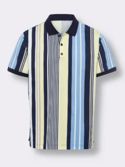 Poloshirt mit Längsstreifen-Muster