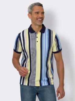 Poloshirt mit Längsstreifen-Muster