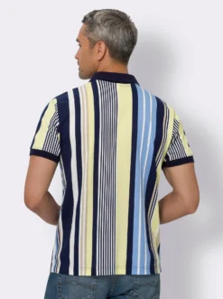 Poloshirt mit Längsstreifen-Muster