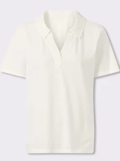 Poloshirt mit Lochstickerei