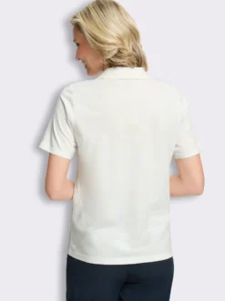 Poloshirt mit Lochstickerei