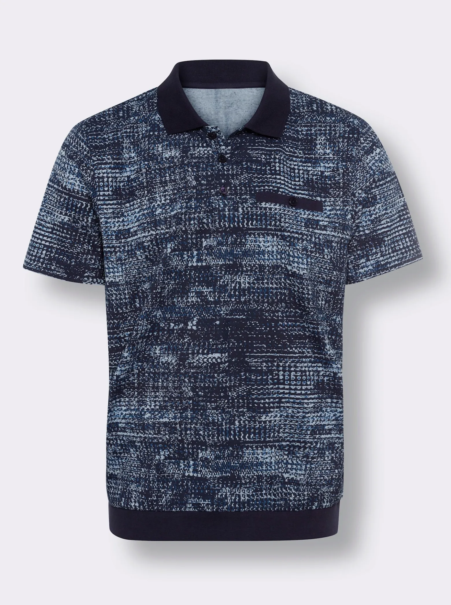 Poloshirt mit Melange-Druck