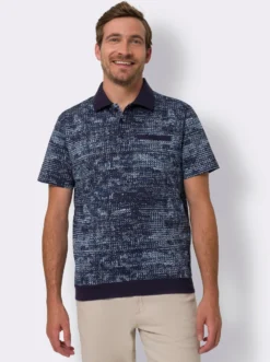 Poloshirt mit Melange-Druck