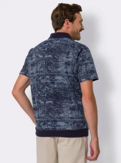 Poloshirt mit Melange-Druck