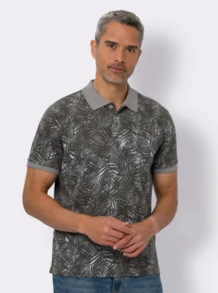 Poloshirt mit Palmen-Print