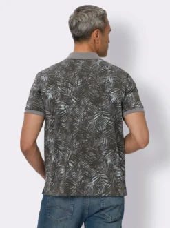 Poloshirt mit Palmen-Print