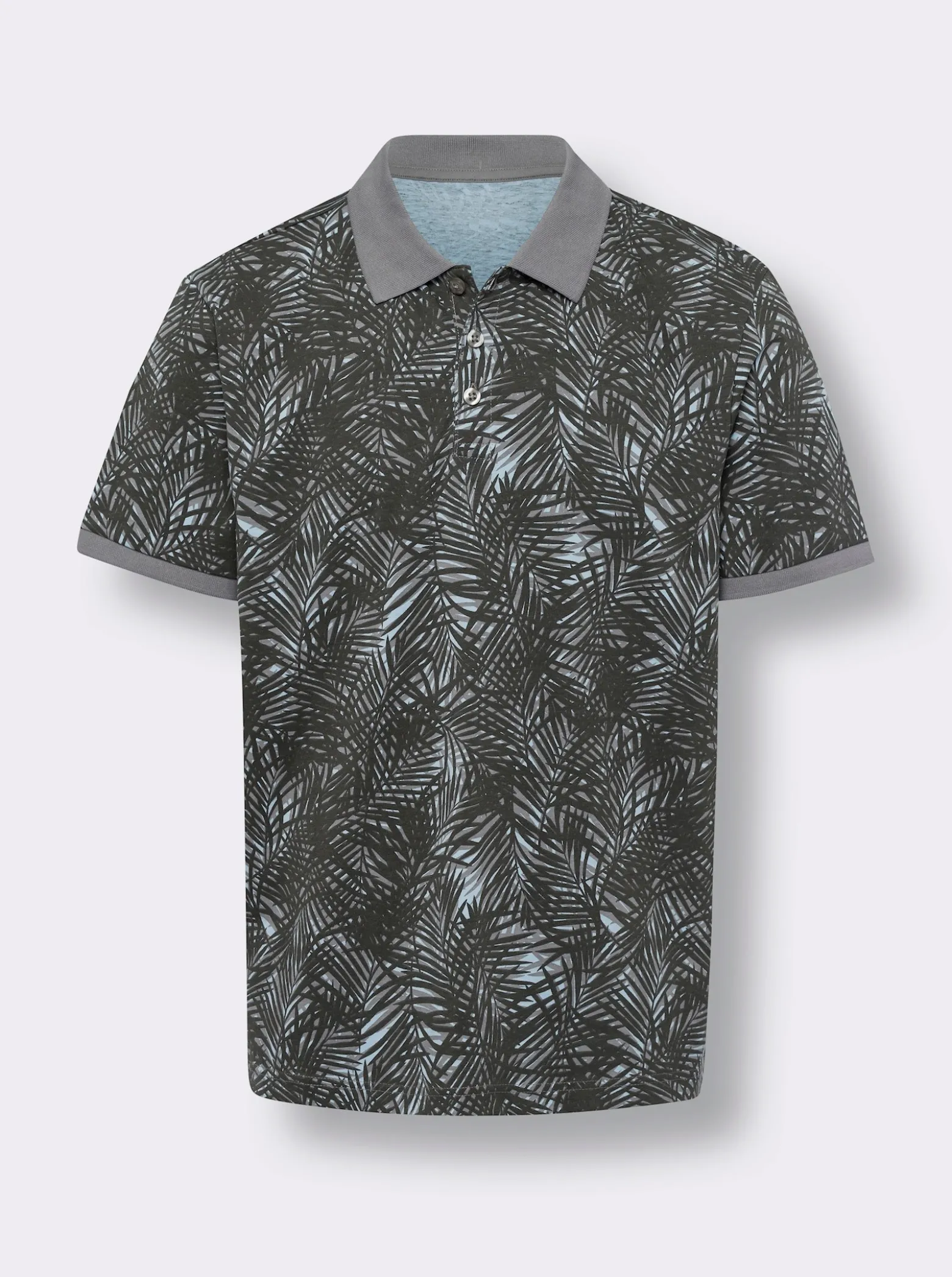 Poloshirt mit Palmen-Print