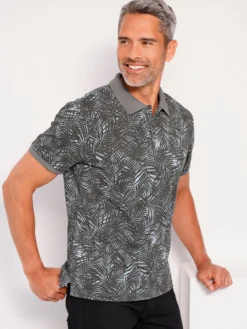 Poloshirt mit Palmen-Print