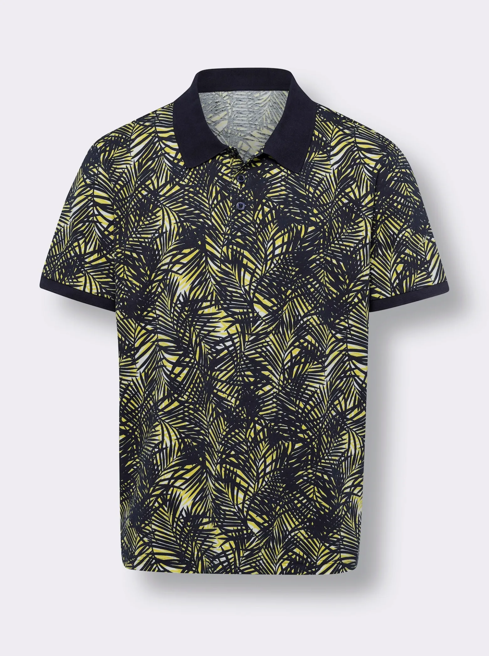 Poloshirt mit Palmen-Print