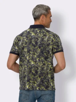 Poloshirt mit Palmen-Print