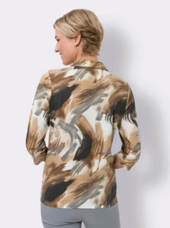 Poloshirt mit 3/4-Ärmeln, bedruckt