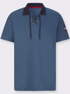 Poloshirt mit Schnürung am Ausschnitt