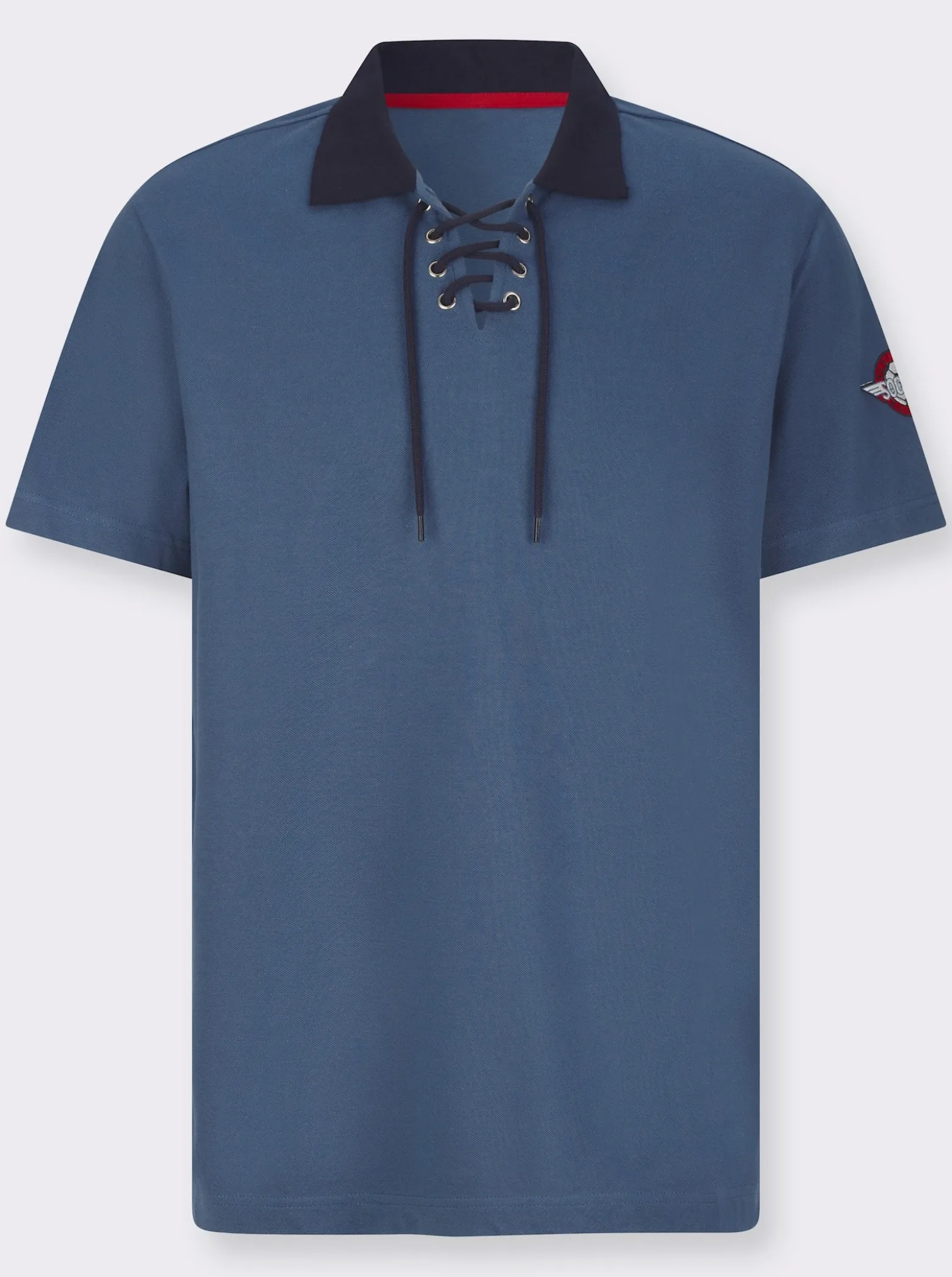 Poloshirt mit Schnürung am Ausschnitt