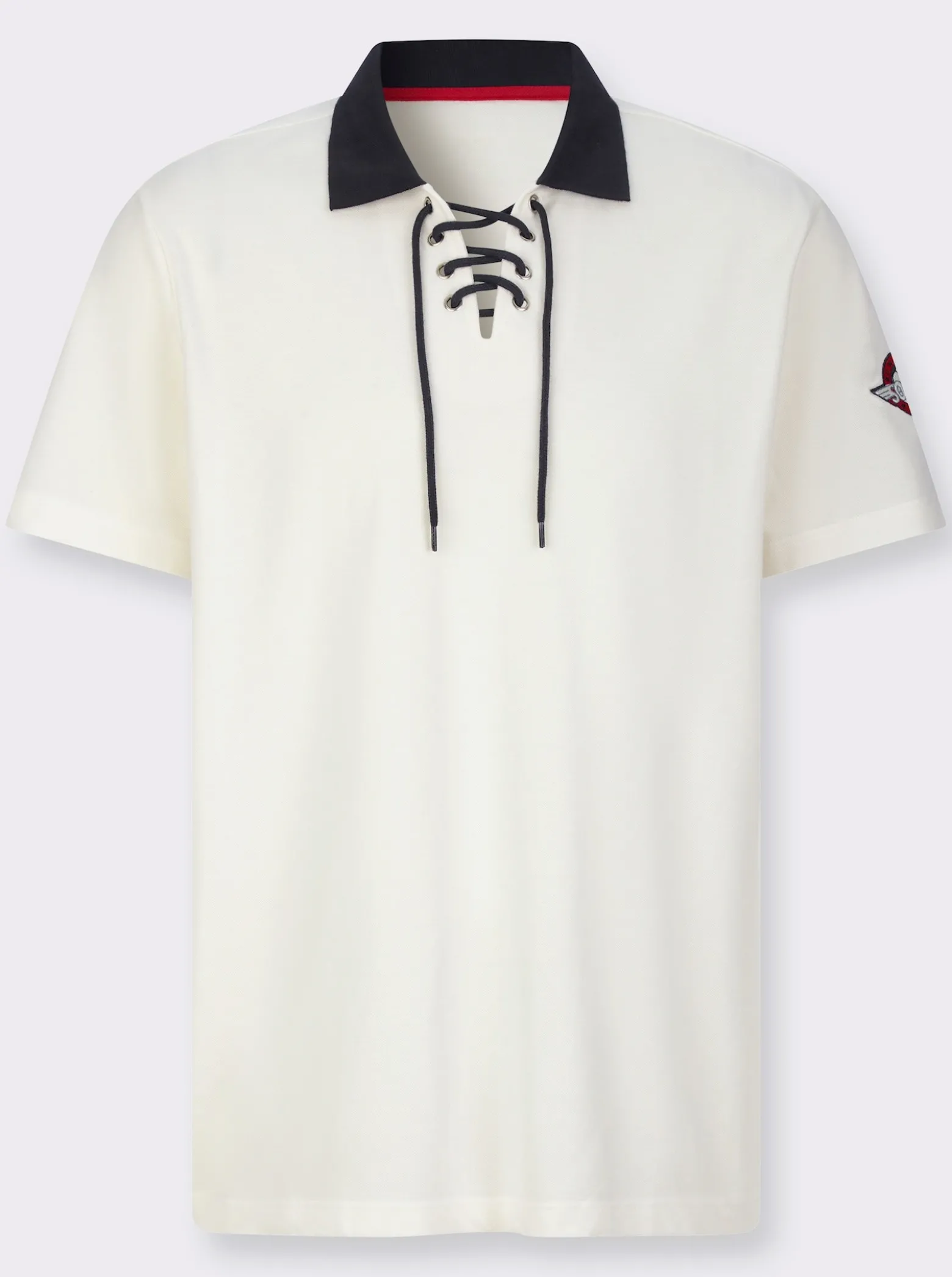 Poloshirt mit Schnürung am Ausschnitt